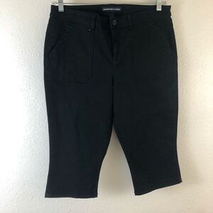 American Living Black Cotton Blend Capri Pants 14